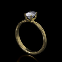 0.77 Ct. Sapphire Ring, 14K Yellow Gold 2