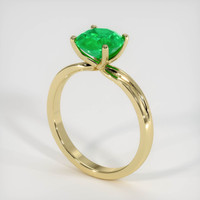 1.32 Ct. Emerald Ring, 18K Yellow Gold 2