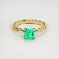 0.52 Ct. Emerald Ring, 18K Yellow Gold 1