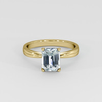 2.03 Ct. Bluish Green Sapphire Ring, 18K Yellow Gold 1
