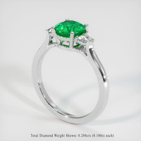 0.86 Ct. Emerald Ring, Platinum 950 2