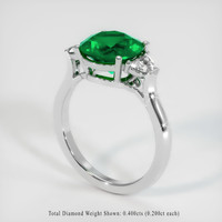 2.22 Ct. Emerald Ring, 18K White Gold 2