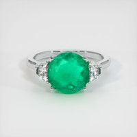 2.56 Ct. Emerald Ring, 18K White Gold 1