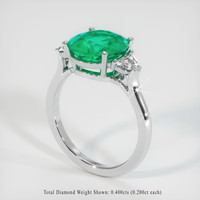 2.56 Ct. Emerald Ring, 18K White Gold 2