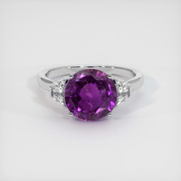 4.75 Ct. Purple Sapphire Ring, 18K White Gold 1