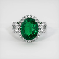 4.54 Ct. Emerald Ring, Platinum 950 1