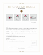 Ruby Ring 1.30 Ct., Platinum 950 Appraisal