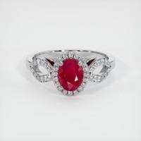 1.01 Ct. Ruby Ring, Platinum 950 1