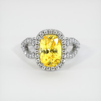 4.40 Ct. Yellow Sapphire Ring, Platinum 950 1