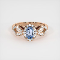 0.67 Ct. Blue Sapphire Ring, 14K Rose Gold 1