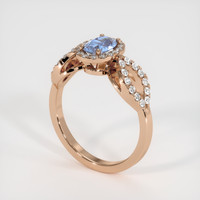 0.67 Ct. Blue Sapphire Ring, 14K Rose Gold 2