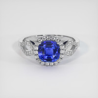 1.58 Ct. Blue Sapphire Ring, 10K White Gold 1