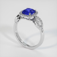 1.58 Ct. Blue Sapphire Ring, 10K White Gold 2