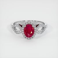 1.01 Ct. Ruby Ring, 14K White Gold 1