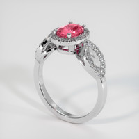 1.15 Ct. Padparadscha Sapphire Ring, 14K White Gold 2