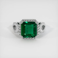 3.09 Ct. Emerald Ring, 18K White Gold 1