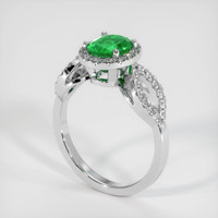 0.94 Ct. Emerald Ring, 18K White Gold 2