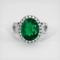 4.54 Ct. Emerald Ring, 18K White Gold 1