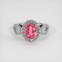 2.09 Ct. Padparadscha Sapphire Ring, 18K White Gold 1