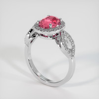 2.09 Ct. Padparadscha Sapphire Ring, 18K White Gold 2