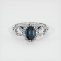1.07 Ct. Sapphire Ring, 18K White Gold 1