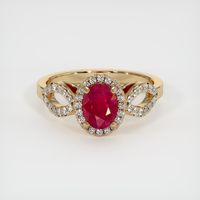 1.01 Ct. Ruby Ring, 14K Yellow Gold 1