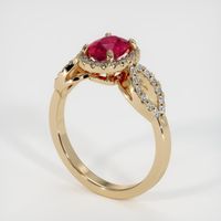 1.01 Ct. Ruby Ring, 14K Yellow Gold 2