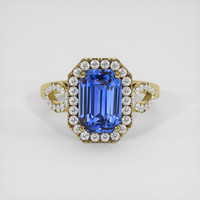 3.81 Ct. Blue Sapphire Ring, 14K Yellow Gold 1