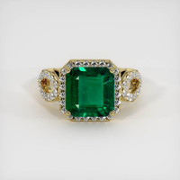 3.09 Ct. Emerald Ring, 18K Yellow Gold 1