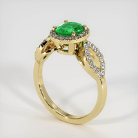 0.94 Ct. Emerald Ring, 18K Yellow Gold 2