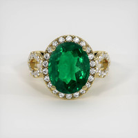 4.54 Ct. Emerald Ring, 18K Yellow Gold 1