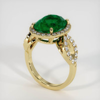 4.54 Ct. Emerald Ring, 18K Yellow Gold 2