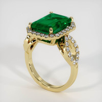 4.76 Ct. Emerald Ring, 18K Yellow Gold 2