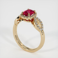 1.01 Ct. Ruby Ring, 18K Yellow Gold 2