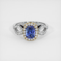 1.20 Ct. Blue Sapphire Ring, 18K Yellow & White 1
