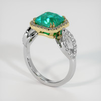 2.09 Ct. Emerald Ring, 18K Yellow & White 2