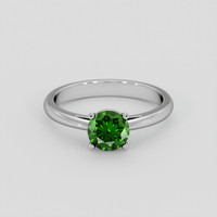 0.90 Ct. Green Demantoid Garnet Ring, Platinum 950 1