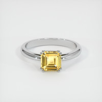 1.53 Ct. Orangish Yellow Sapphire Ring, Platinum 950 1