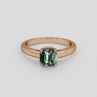 2.20 Ct. Bluish Green Sapphire Ring, 14K Rose Gold 1
