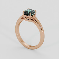2.20 Ct. Bluish Green Sapphire Ring, 18K Rose Gold 2