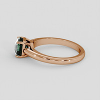2.20 Ct. Bluish Green Sapphire Ring, 18K Rose Gold 4
