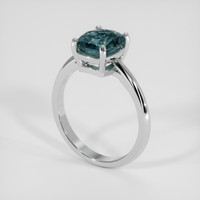 1.67 Ct. Bluish Green Spinel Ring, 14K White Gold 2