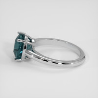 4.29 Ct. Bluish Green Sapphire Ring, 14K White Gold 4
