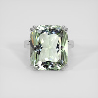 18.83 Ct. Green Prasiolite Ring, 18K White Gold 1