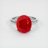 7.99 Ct. Ruby Ring, 18K White Gold 1