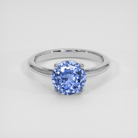 2.76 Ct. Blue Sapphire Ring, 18K White Gold 1