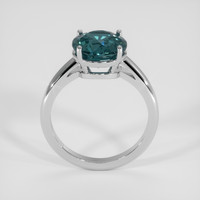 4.29 Ct. Bluish Green Sapphire Ring, 18K White Gold 3