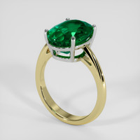 4.85 Ct. Emerald Ring, 18K White & Yellow 2