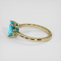 3.58 Ct. Greenish Blue Zircon Ring, 14K Yellow Gold 4