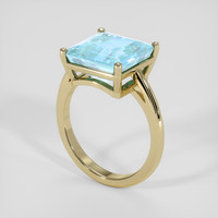 5.19 Ct. Blue Aquamarine Ring, 14K Yellow Gold 2